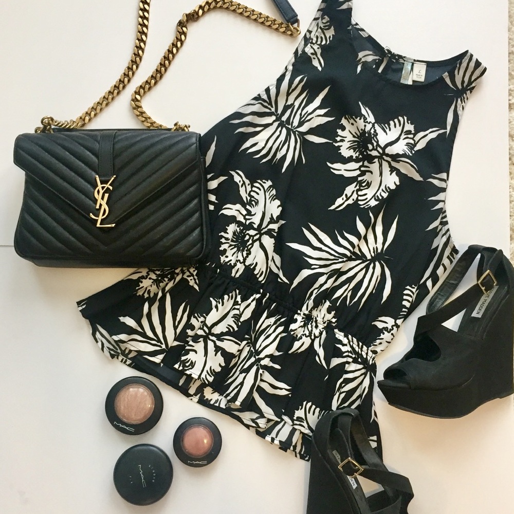 Black & White Peplum Top